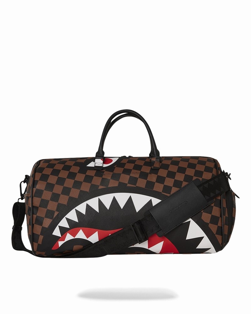 Brown Sprayground The Hangover Shark Men's Duffle Bags | 208460028