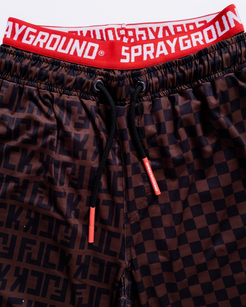Brown Sprayground Trippy Men's Swim Shorts | 415769705