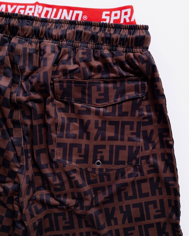 Brown Sprayground Trippy Men's Swim Shorts | 415769705