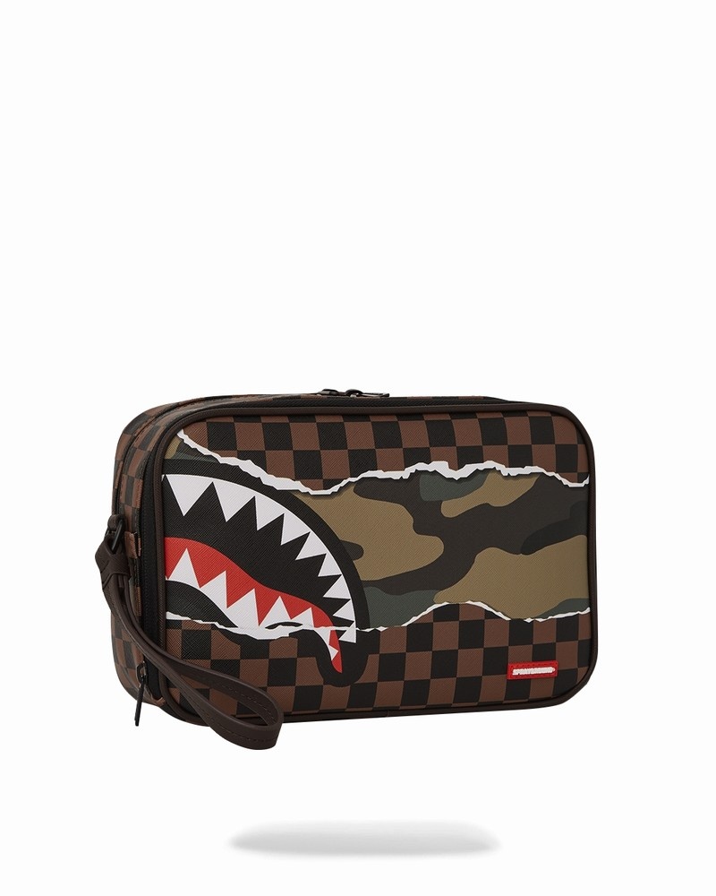 Brown Sprayground Unstoppable Endeavors Iii Men's Toiletry Bags | 896994576