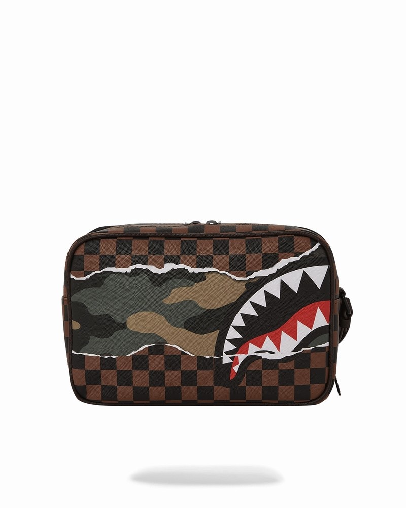 Brown Sprayground Unstoppable Endeavors Iii Men's Toiletry Bags | 896994576