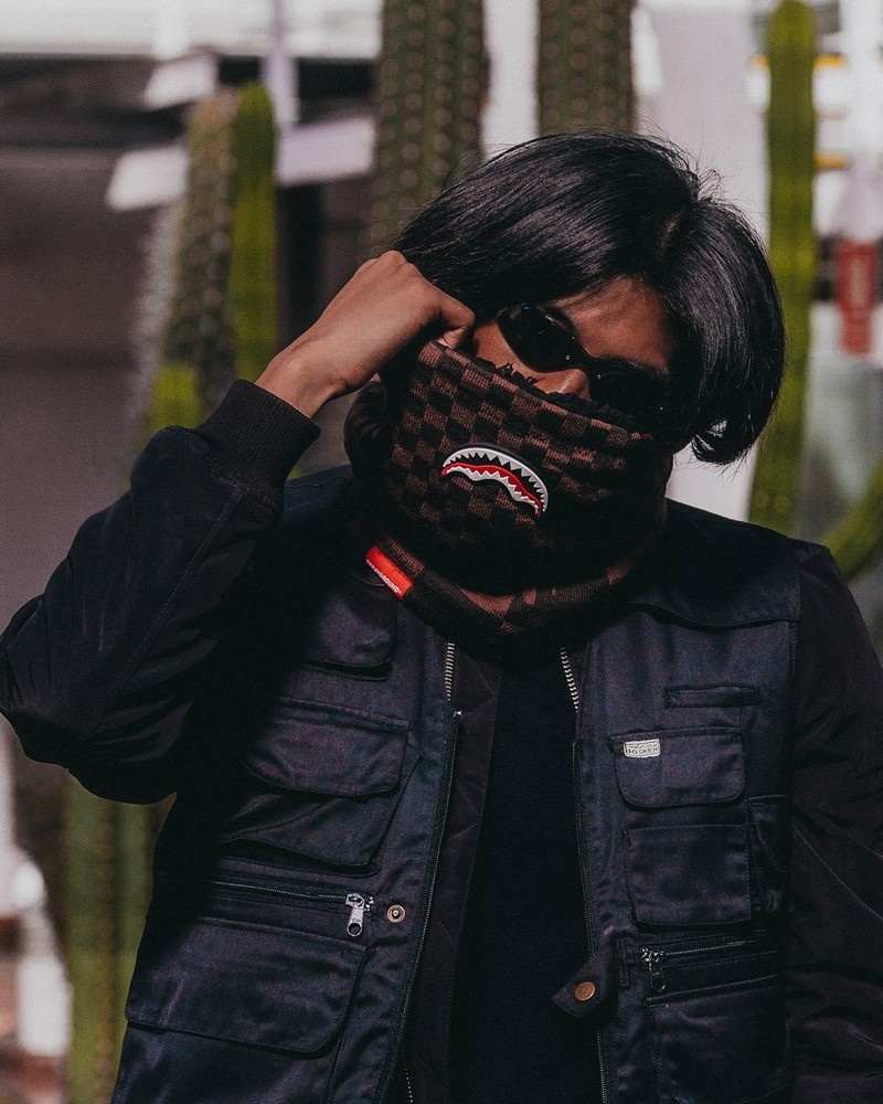 Brown Sprayground Xtc Sharks In Paris Men's Neck Warmer | 511009639