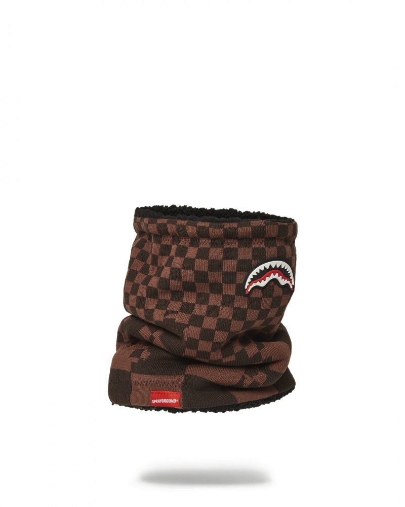 Brown Sprayground Xtc Sharks In Paris Men's Neck Warmer | 511009639