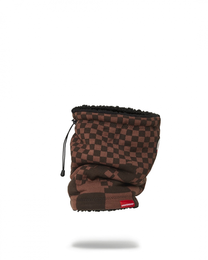 Brown Sprayground Xtc Sharks In Paris Men's Neck Warmer | 511009639