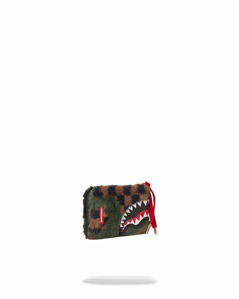 Green Sprayground 3am Fur Men's Wallets | 810843846