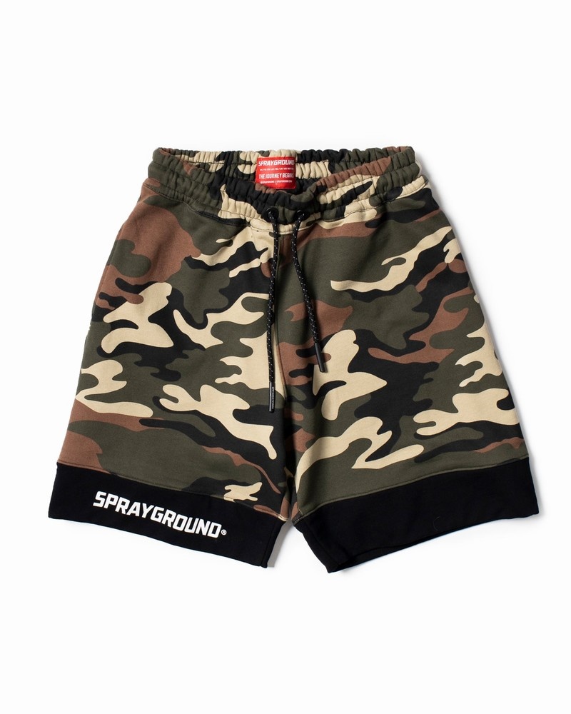 Green Sprayground Bermuda Fantasia Mimetica Men's Shorts | 558368302