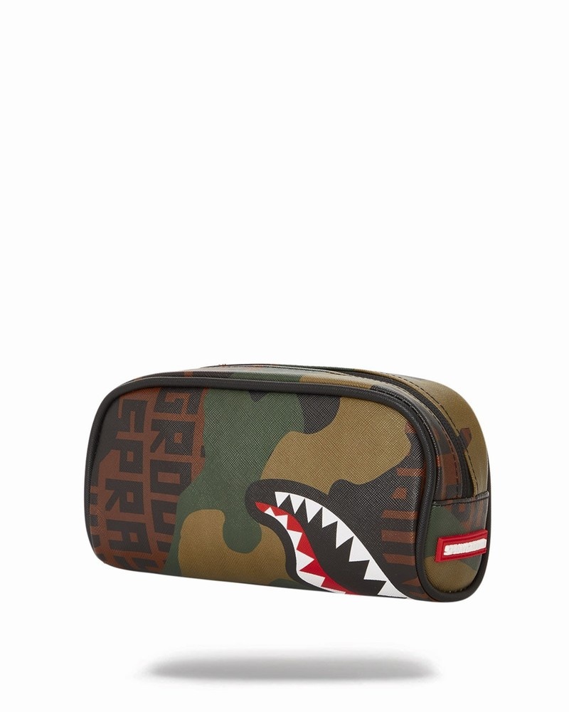 Green Sprayground Camo Infiniti Men's Pouches | 697293122