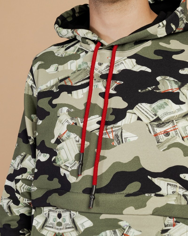 Green Sprayground Money Camo Men's Hoodie | 16997236