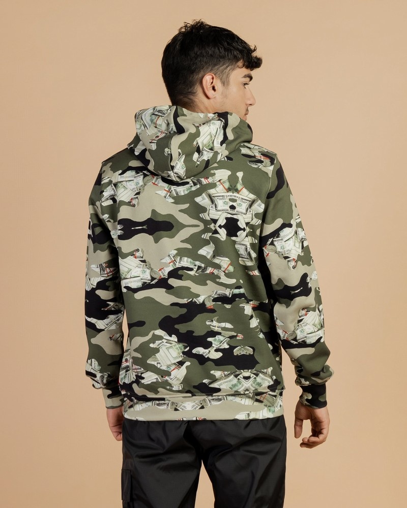 Green Sprayground Money Camo Men's Hoodie | 16997236
