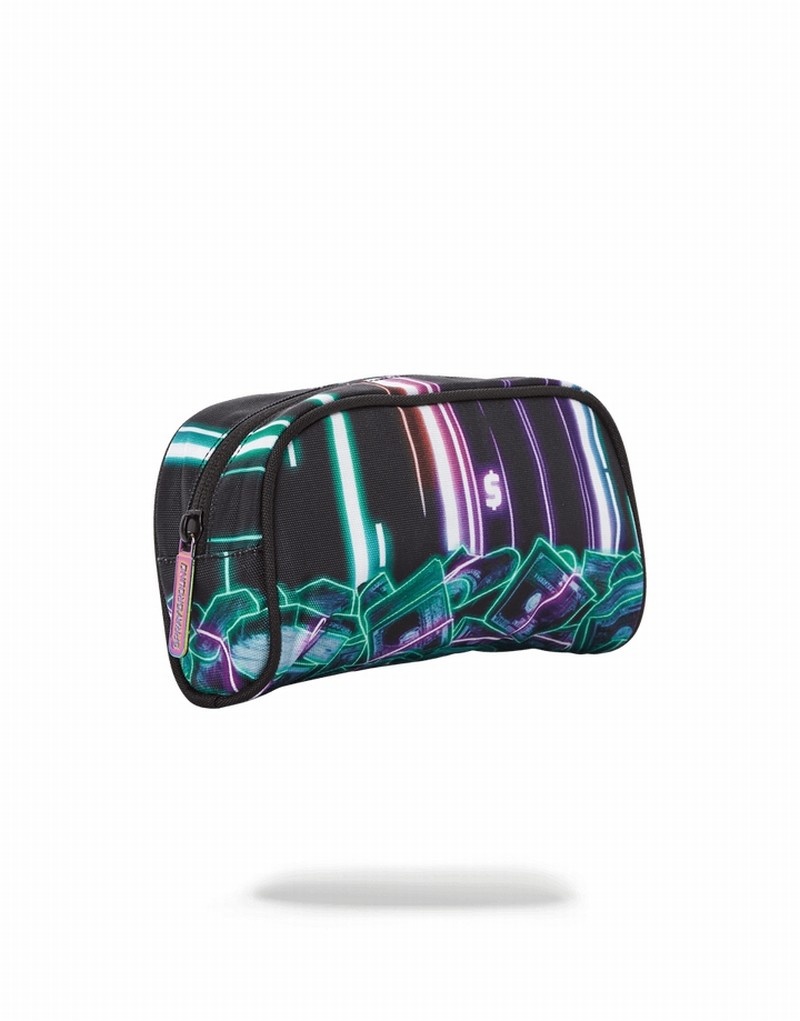 Green Sprayground Neon Money Men's Pouches | 54460085