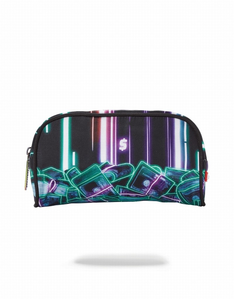 Green Sprayground Neon Money Men\'s Pouches | 54460085