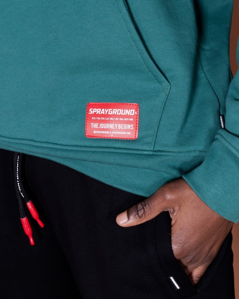 Green Sprayground Pray Men's Hoodie | 641741888