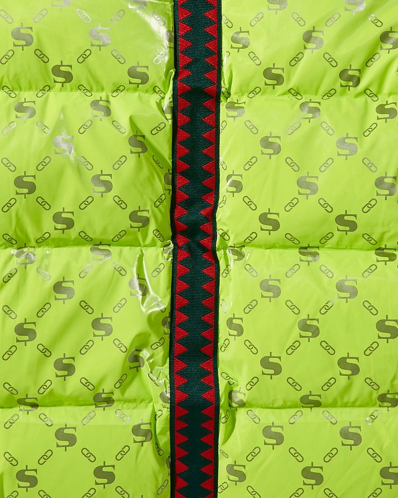 Green Sprayground Sg Logo Glossy Matte Women's Down Jackets | 248362995
