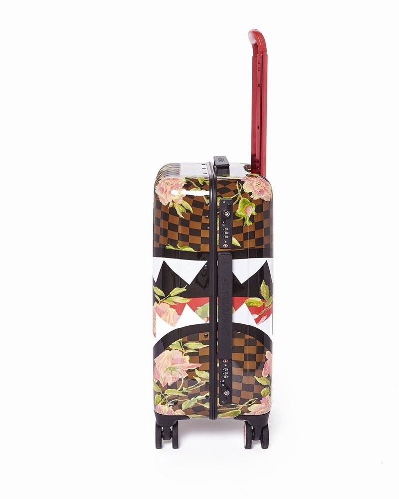 Green Sprayground Shark Flower 22 Carry-on Men's Luggage Bags | 866338257