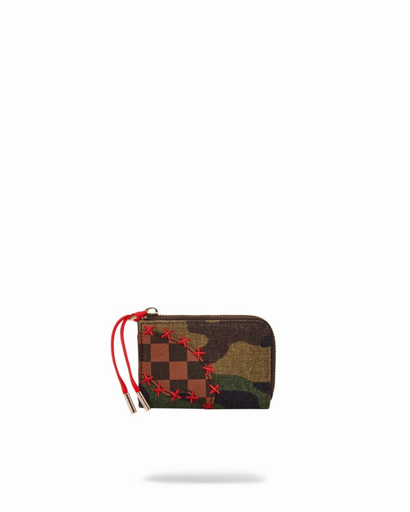 Green Sprayground Shark Shape Check Men's Wallets | 459620331