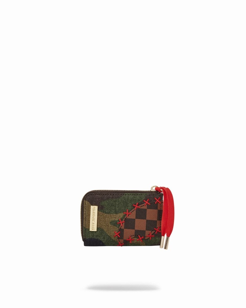 Green Sprayground Shark Shape Check Men\'s Wallets | 459620331