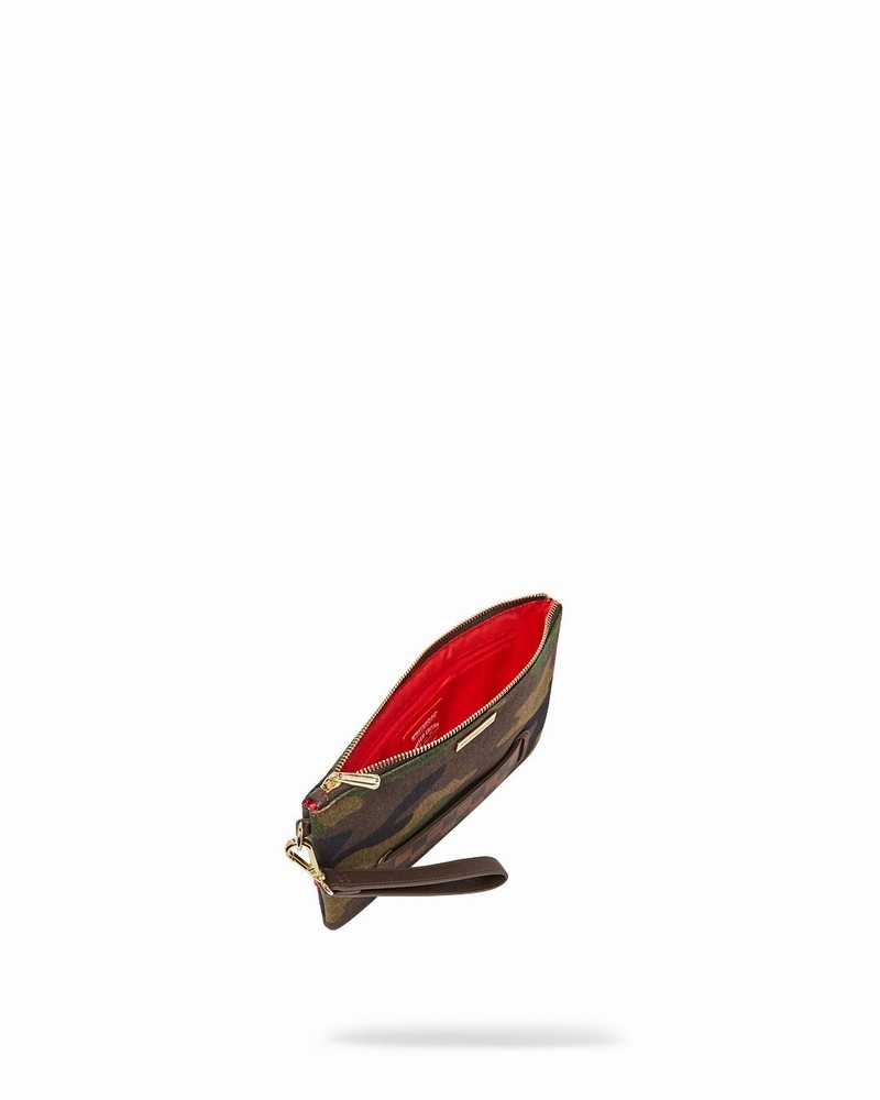 Green Sprayground Shark Shape Check Men's Clutch Bags | 778920140