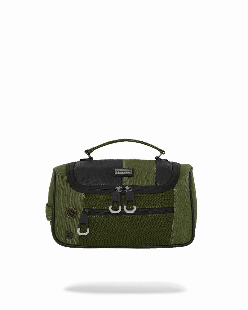 Green Sprayground Special Ops Operation Succe$$ Tube Men\'s Toiletry Bags | 400698998