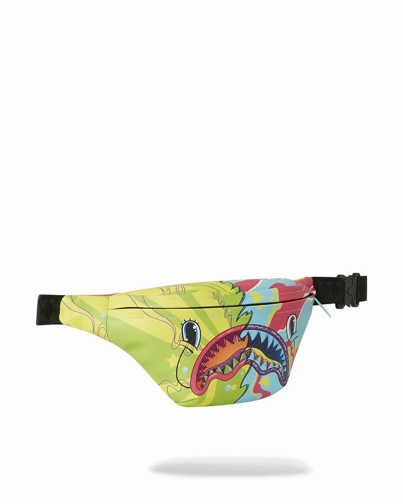 Green Sprayground Split Weird Savvy Men's Waist Bags | 949829050