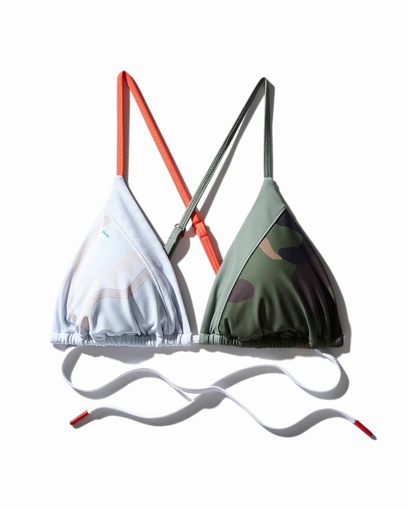 Green Sprayground Split Weird Women\'s Bikini Tops | 969700537