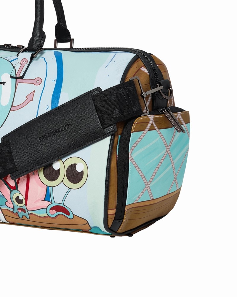 Green Sprayground Spongebob Men's Duffle Bags | 862073619
