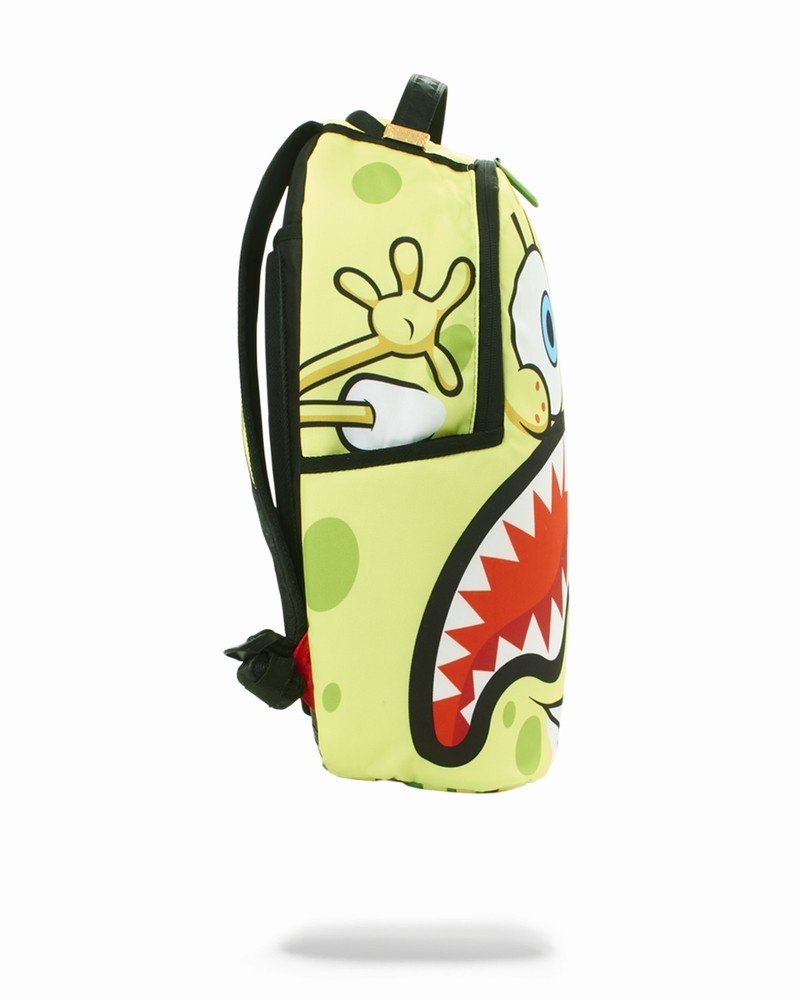 Green Sprayground Spongebob Zombie Shark Men's Backpacks | 740394207