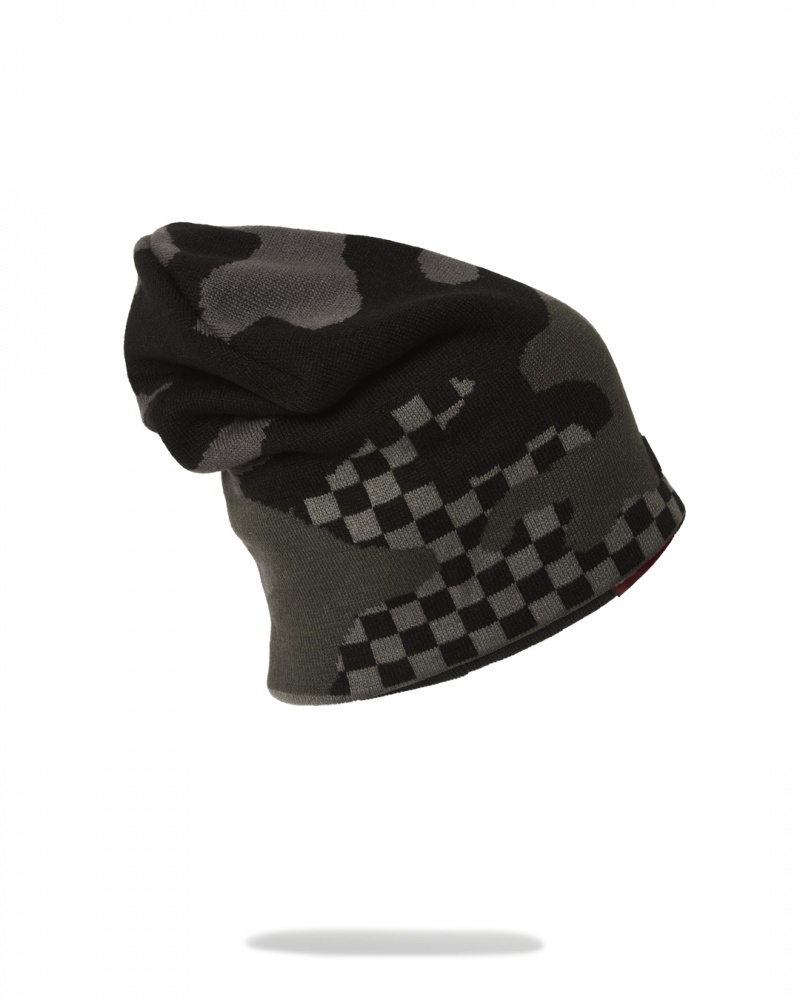 Grey Sprayground 3AM Never Sleep Slouch Men's Beanie | 317802626