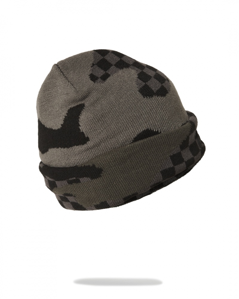 Grey Sprayground 3am Never Sleep Men's Beanie | 343442466