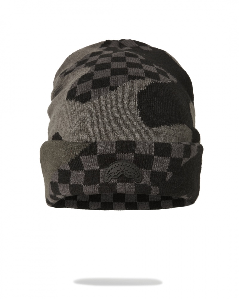 Grey Sprayground 3am Never Sleep Men\'s Beanie | 343442466