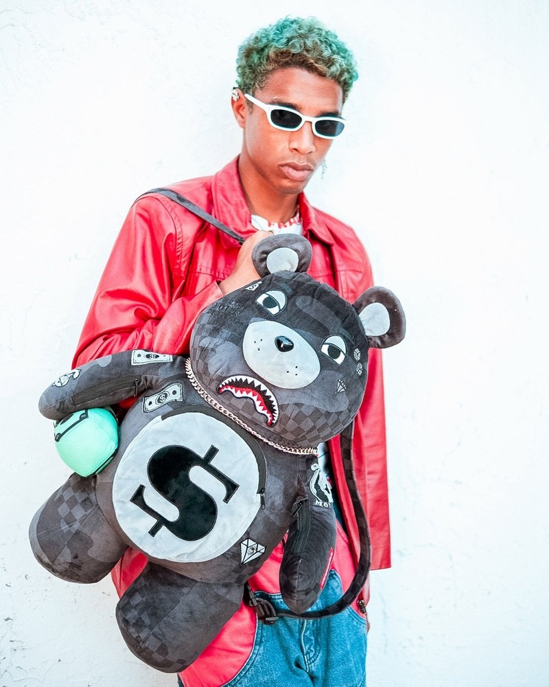 Grey Sprayground 3am Never Sleep Moneybear Teddybear Men's Backpacks | 539951257