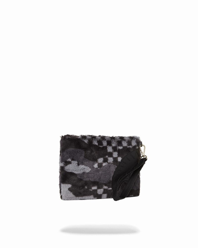Grey Sprayground 3am Plush Aspen Highlands Crossover Men's Clutch Bags | 87864368