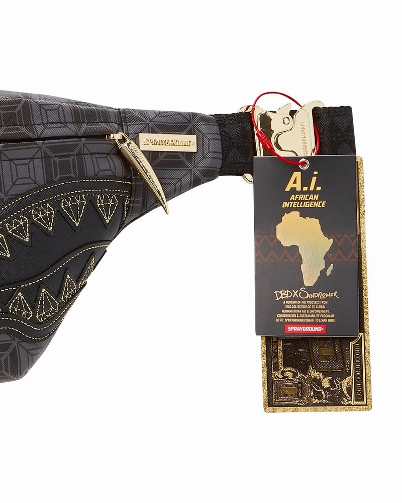 Grey Sprayground Ai4 Diamond Men's Waist Bags | 222727987