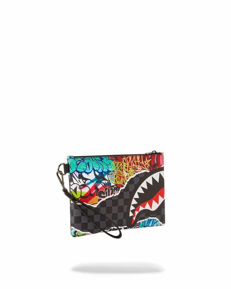 Grey Sprayground Artistic Pursuit Crossover Men's Clutch Bags | 59192470