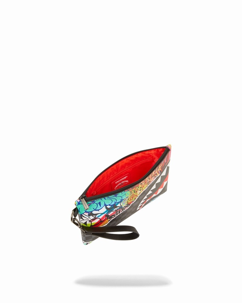 Grey Sprayground Artistic Pursuit Crossover Men's Clutch Bags | 59192470