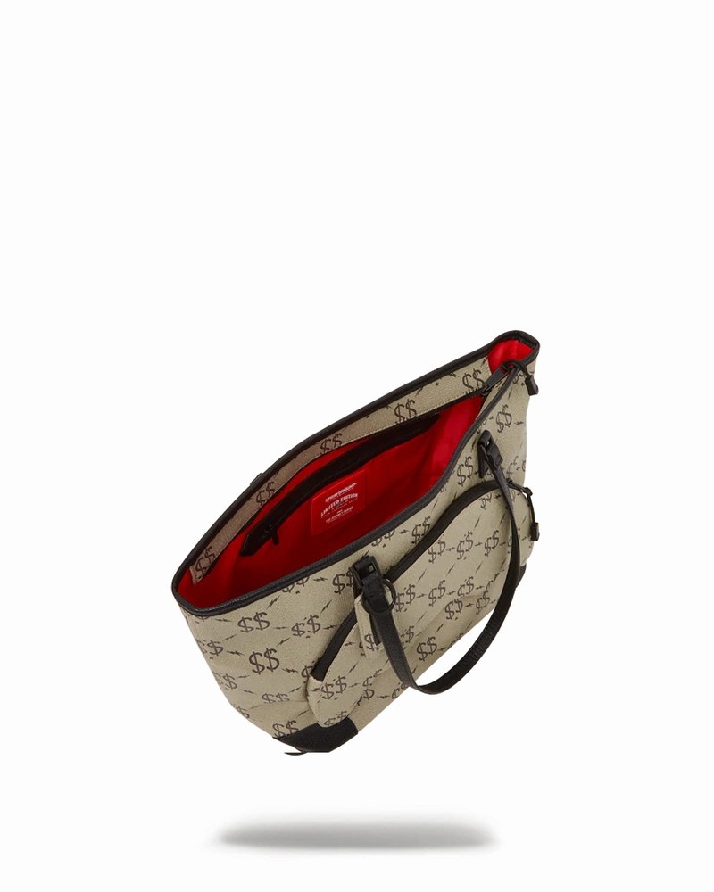 Grey Sprayground Double Money Men's Tote Bags | 404497826