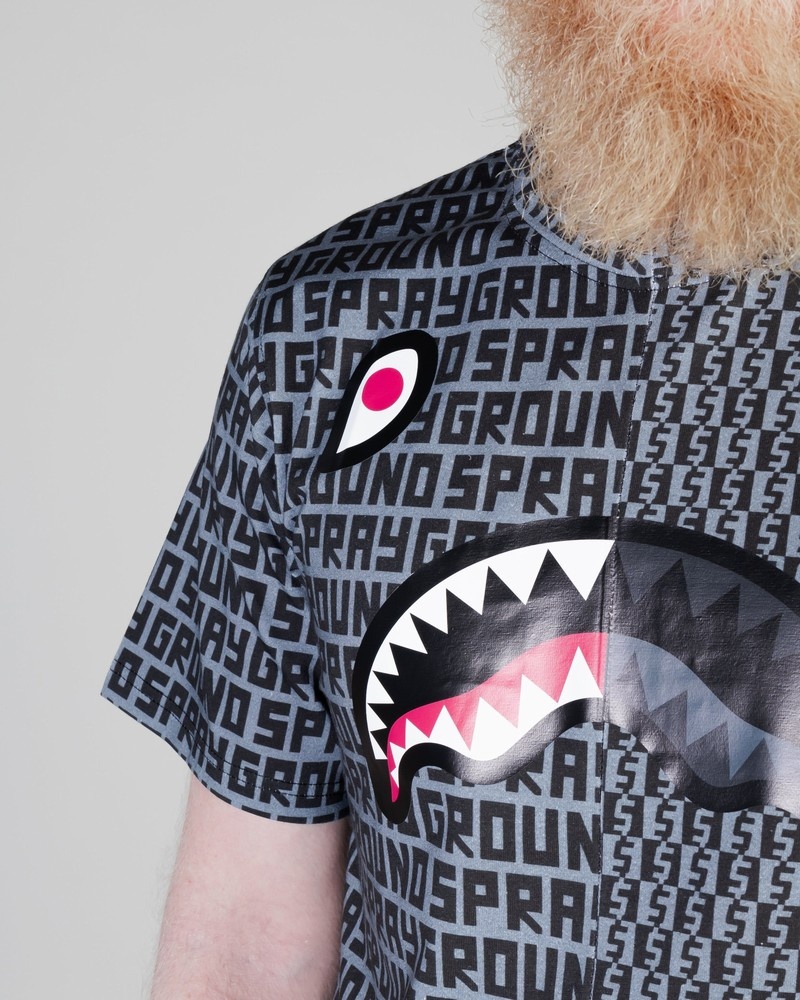 Grey Sprayground Eclipse Split Men's T Shirts | 31302050