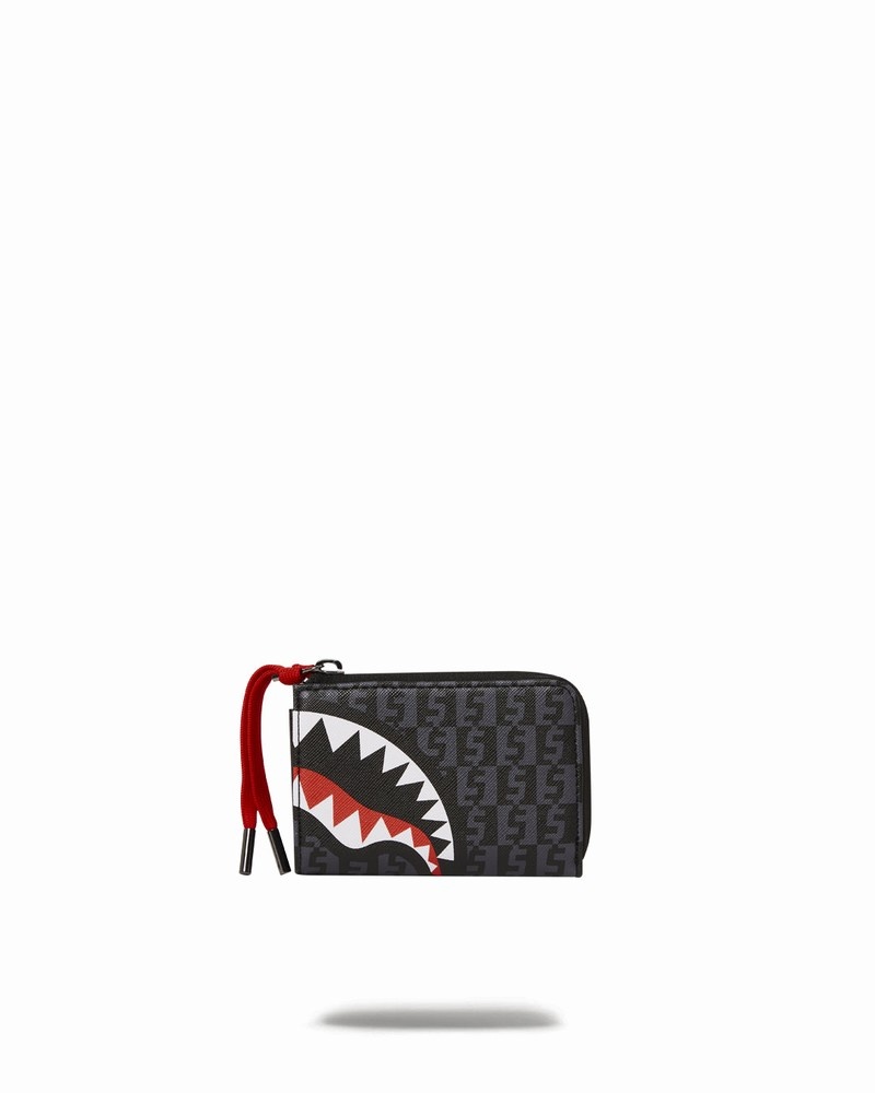 Grey Sprayground Money Check Men's Wallets | 400566356