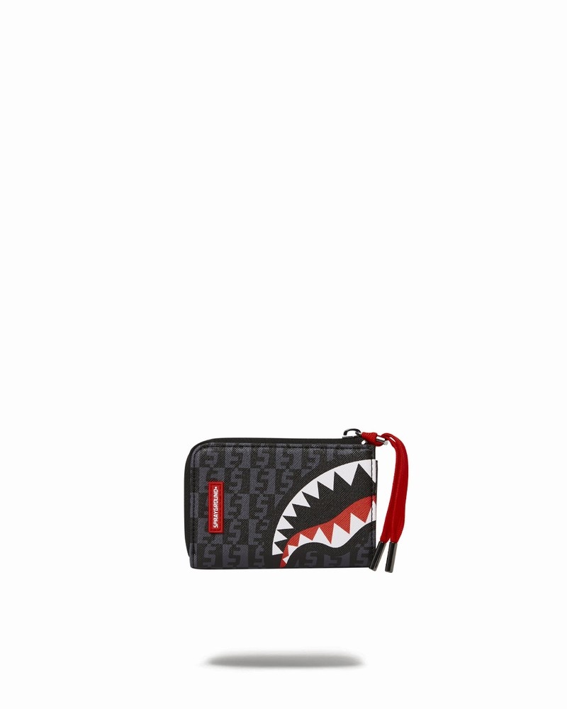Grey Sprayground Money Check Men\'s Wallets | 400566356