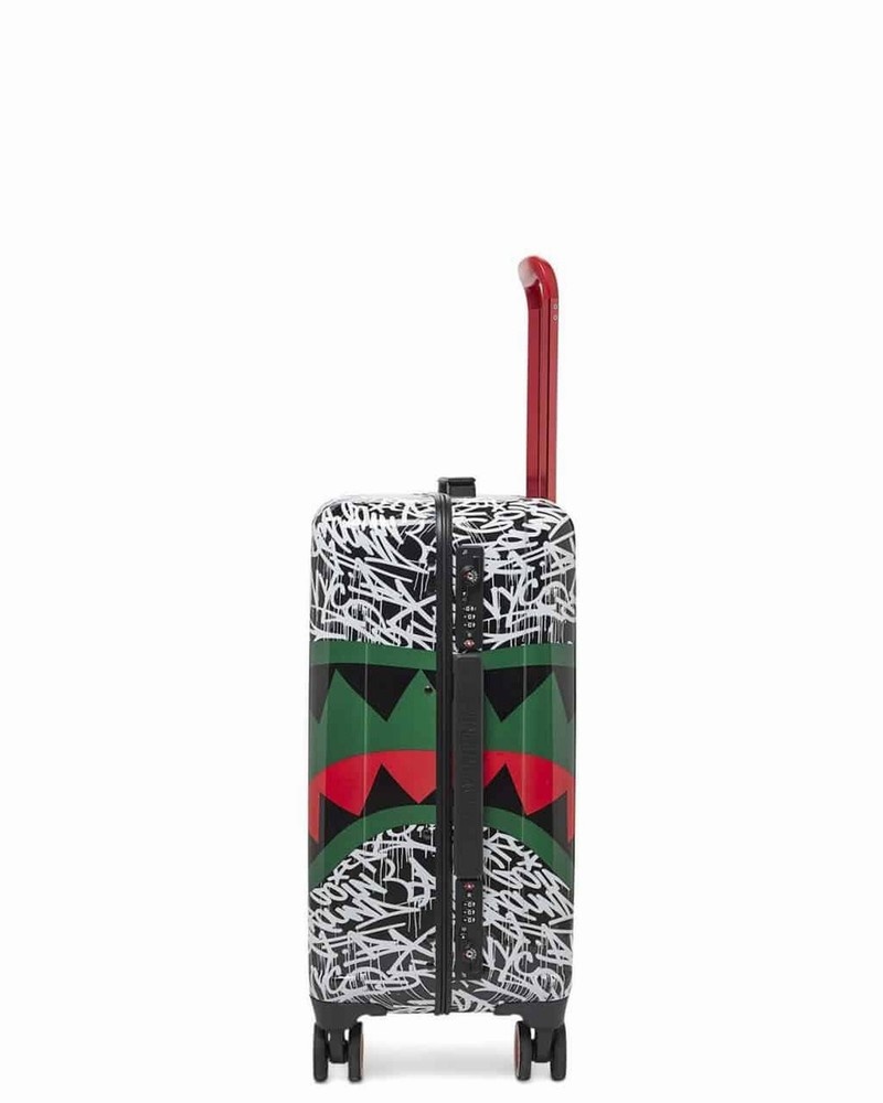 Grey Sprayground Scribble Shark Hard Shell Carry On Men's Luggage Bags | 858900852