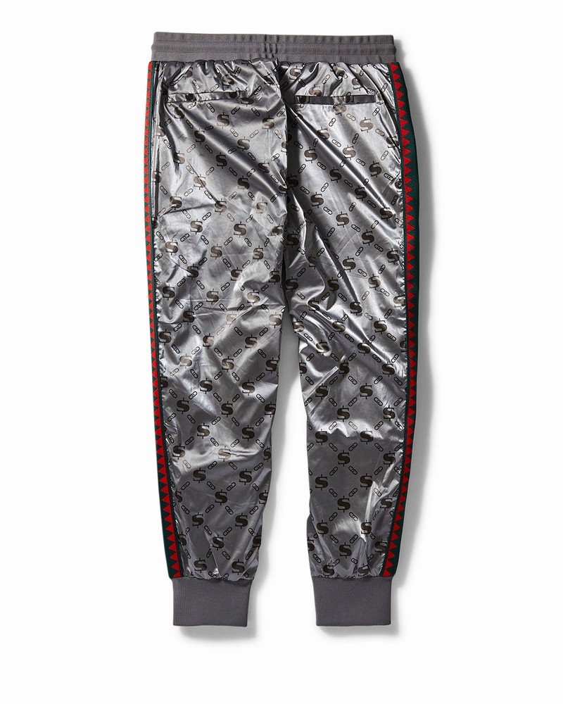 Grey Sprayground Sg Logo-vsm Glossy Men's Joggers | 253679896
