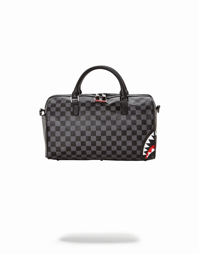 Grey Sprayground Sharks In Paris Mini Men's Duffle Bags | 136550211