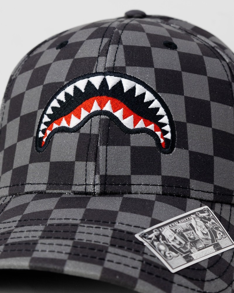 Grey Sprayground Smooth Check Men's Caps | 664127431