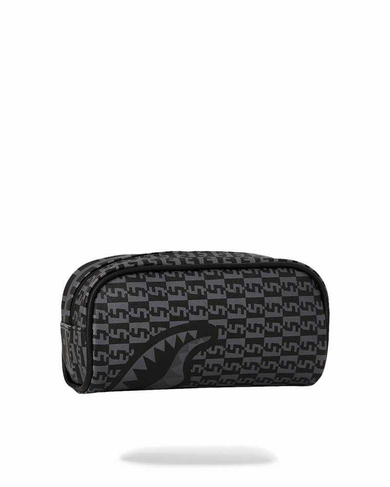 Grey Sprayground Split Infinity Check Men's Pouches | 414513926