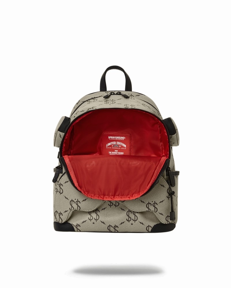 Grey Sprayground The Getaway Savage Men's Backpacks | 432362779
