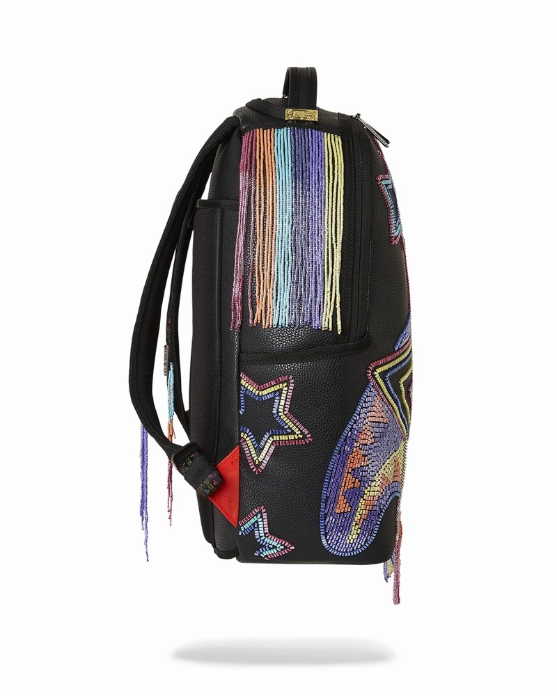 Multicolor Sprayground Star Racer A.I.7 Sandflower Collab Beaded Men's Backpacks | 360720158