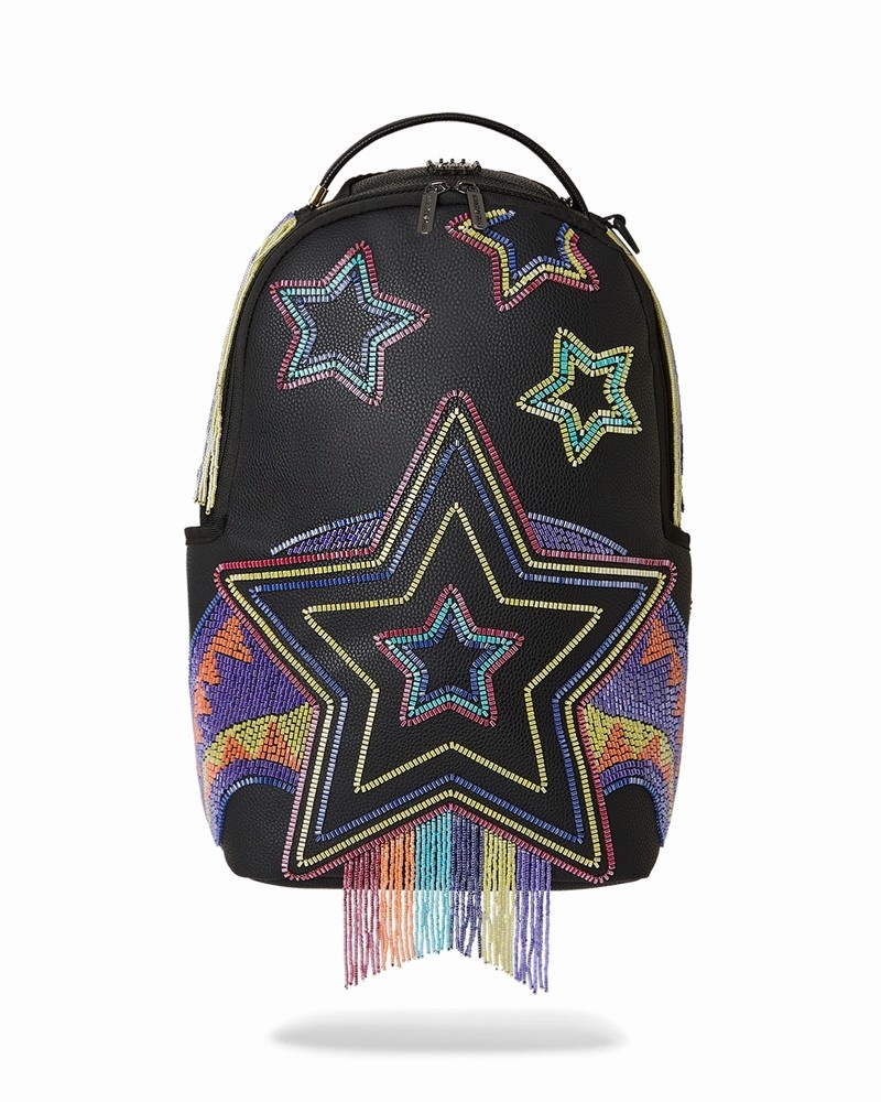 Multicolor Sprayground Star Racer A.I.7 Sandflower Collab Beaded Men\'s Backpacks | 360720158