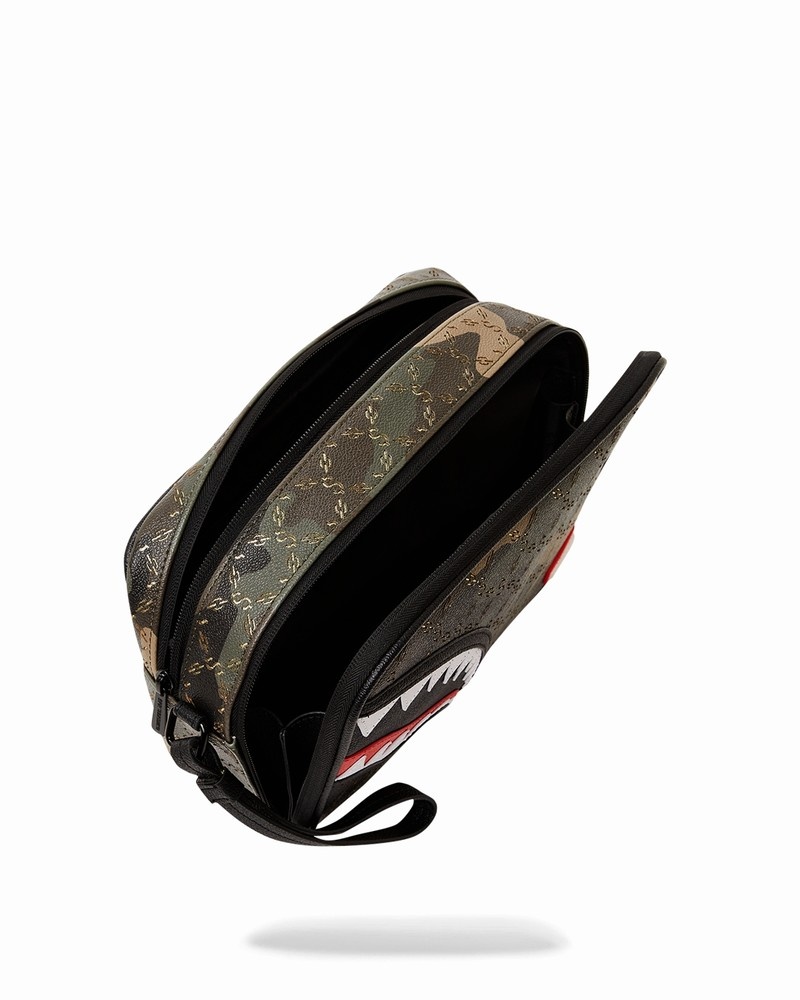 Olive Sprayground Lasers Blazin Brickside Men's Toiletry Bags | 927408836