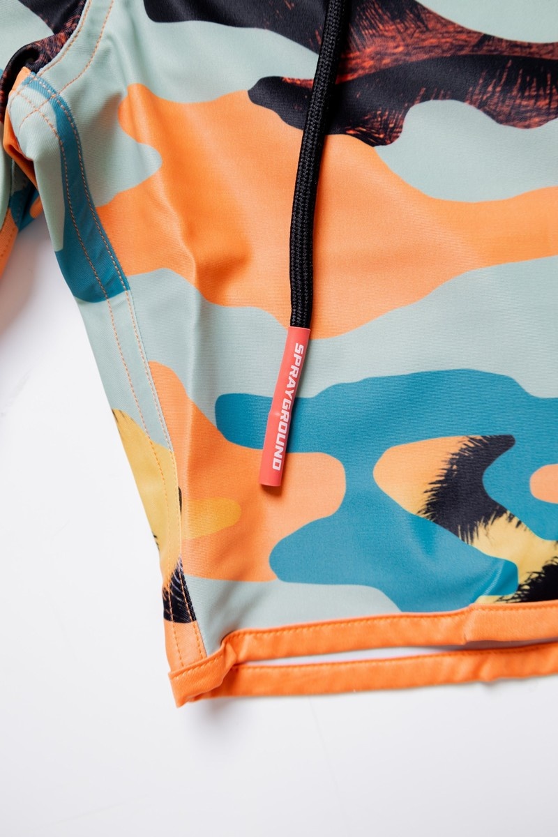 Orange Sprayground Sunset Camo Midi Women's Swim Shorts | 947321443