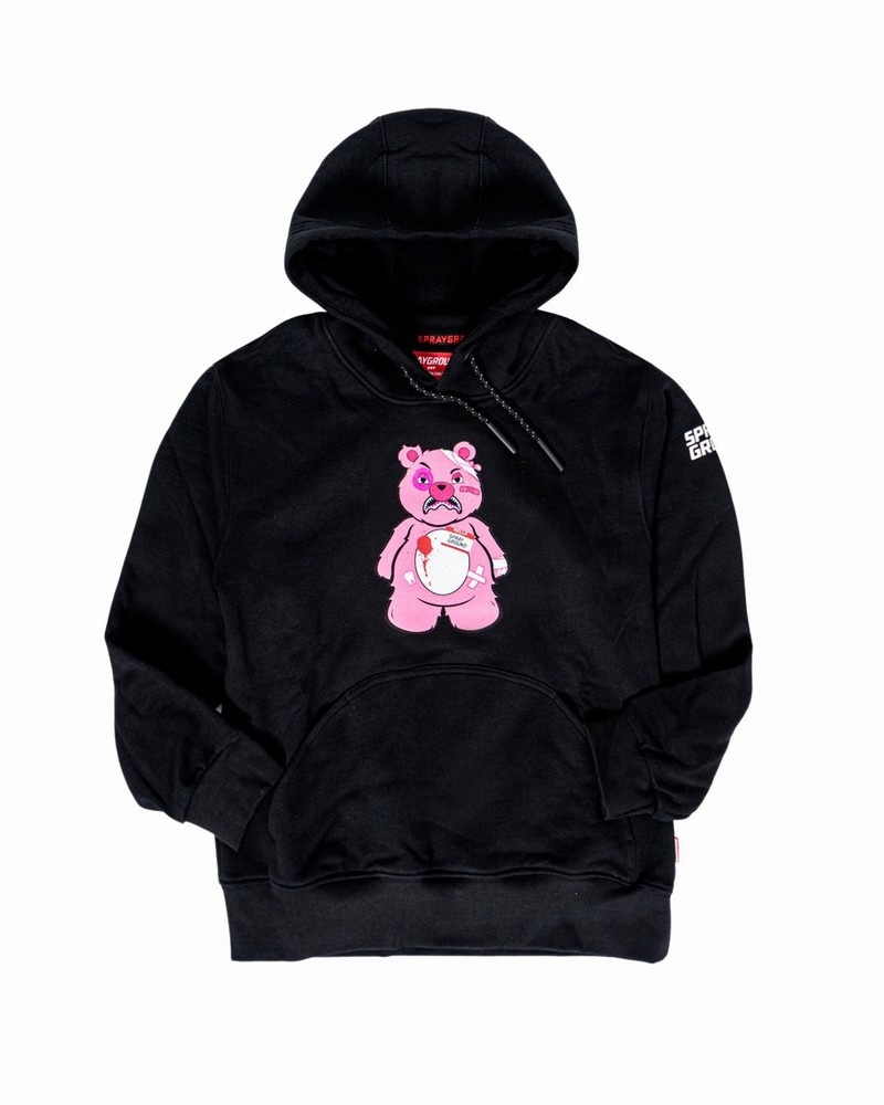 Pink Sprayground Bear Kids\' Hoodie | 596822374