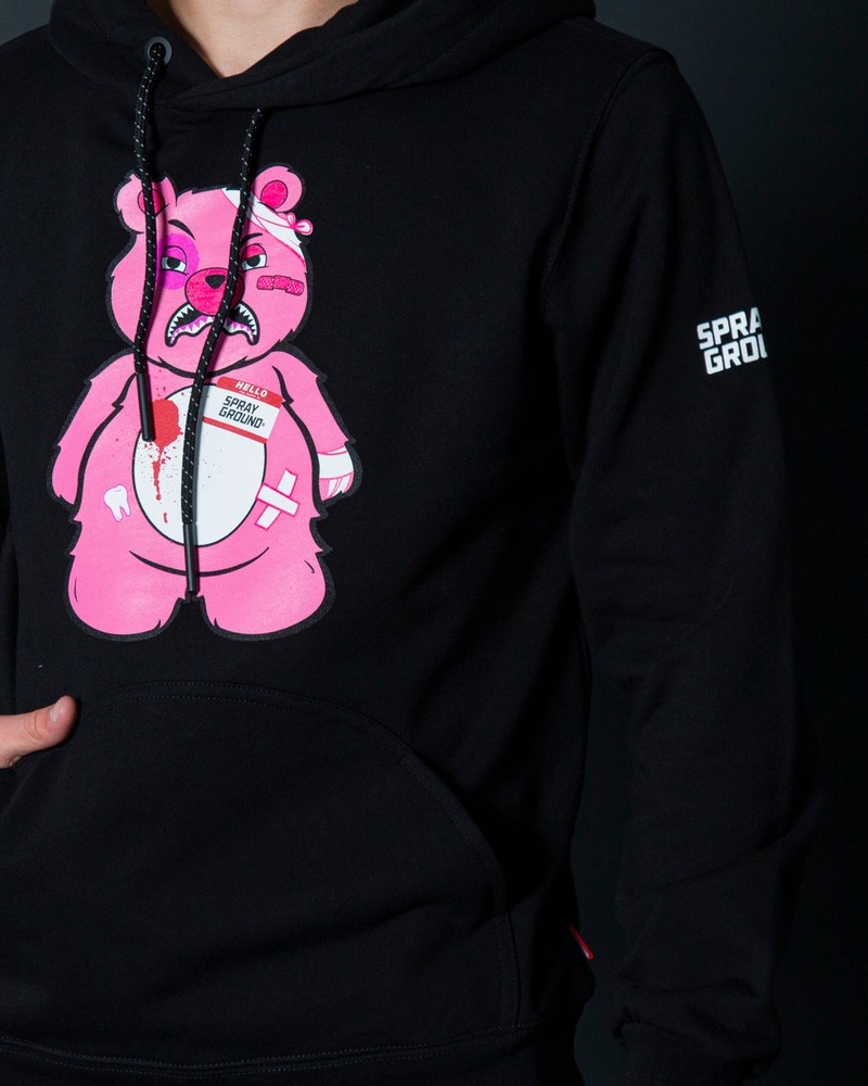 Pink Sprayground Bear Women's Hoodie | 384620705